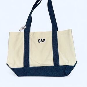 GAP Denim Tote Bag in Blue and White